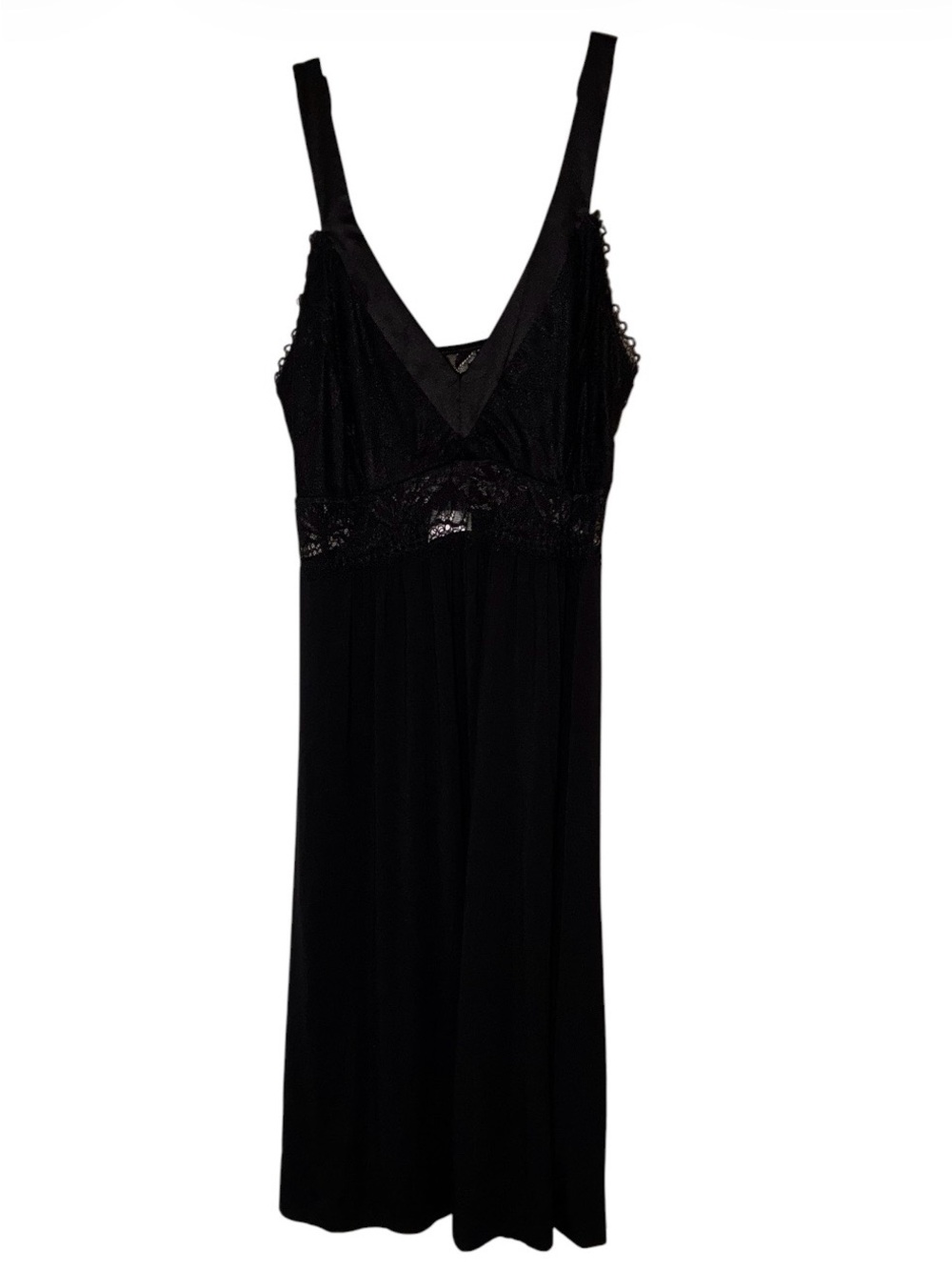 Soma Intimates Black Lace Trim Chemise Nightgown Sleep Dress Sz S